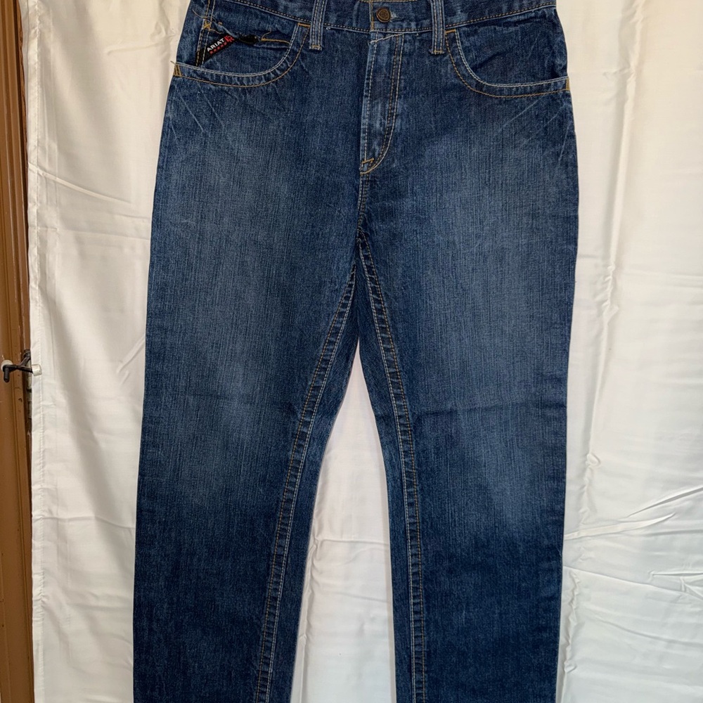 Ariat FR Blue Straight Leg Jeans with Classic Indigo Wash